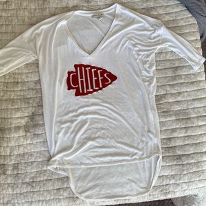 White V-Neck Chiefs T-Shirt